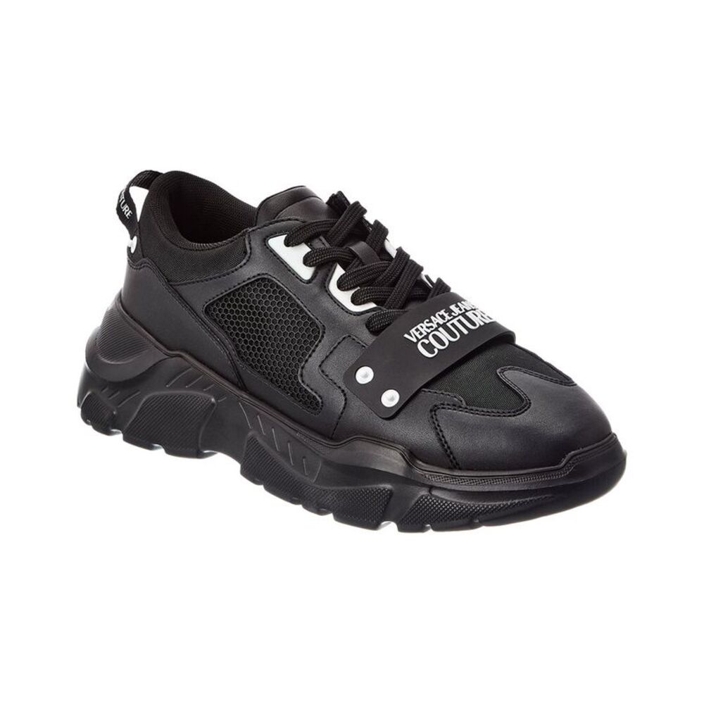 Versace Jeans Couture Leather Sneaker, Black